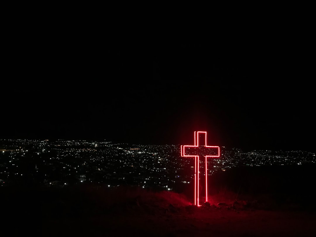 One and only way by Bible Verse Daily red neon light cross signage