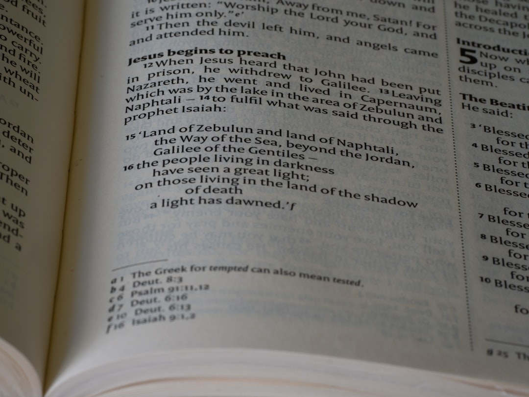 a close up of an open book with text