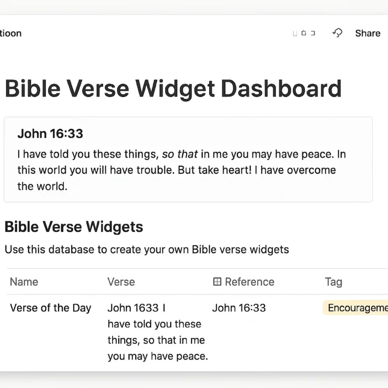 Featured image for 7 Best Bible Verse of the Day Widgets for Notion 2026